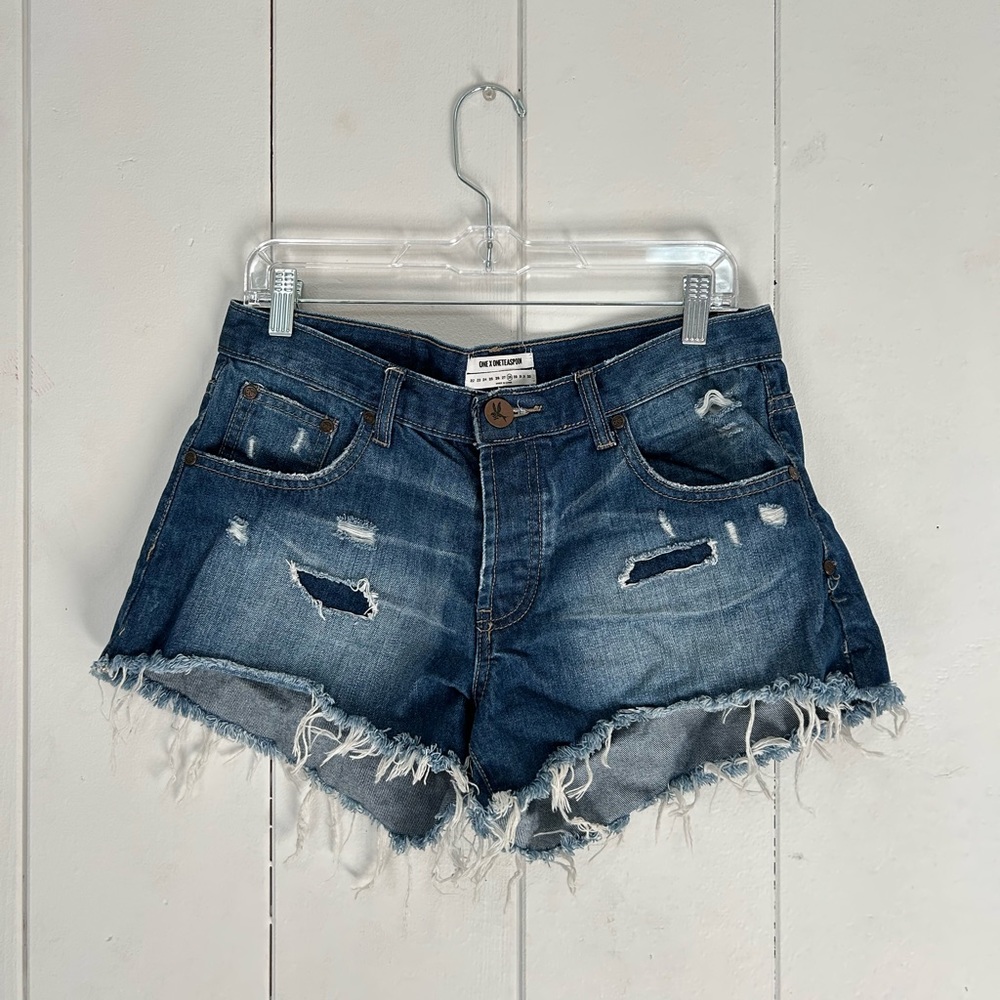 One Teaspoon Dark Wash Bandits Shorts size 28